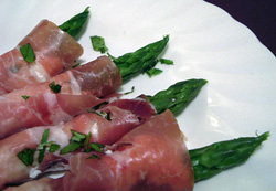 Crunchy asparagus wrapped in mouthwatering Parma ham [Italy]