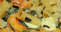 Pasta bake, with spinach, squash and ricotta cheese [Italy]